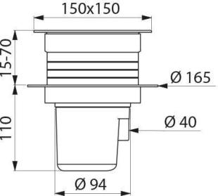 Siphon de sol inox a hauteur réglable 85 mm 150 X 150 LQB DSR Delabie  150LQ4658 : Le Quai du Bâtiment : équipement salle de bains, sanitaire