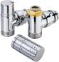 Kit robinet radiateur thermostatique Blanc ou chromé equerre 15X21 LQB ALDBC Couleurs : Chromé