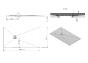 Receveur resine rectangulaire Anthracite Béton 9 tailles au choix LQB OR Dimensions : L 900 x 1,60 m